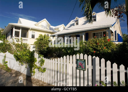 Tipica casa lealisti, speranza comune, gomito Cay, Abacos. Bahamas Foto Stock