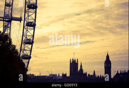 Millennium Wheel o London Eye. London, England, Regno Unito, Europa. Foto Stock
