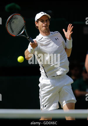 Il torneo di Wimbledon, Londra, Regno Unito. 10 Luglio, 2016. Andy Murray Milos Raonic V Andy Murray Mens la finale dei campionati di Wimbledon 2016 All England Tennis Club, Wimbledon, Londra, Inghilterra 10 luglio 2016 Uomini Singoli Final Day All England Tennis Club, Wimbledon, Londra, Inghilterra 2016 Credit: Allstar Picture Library/Alamy Live News Foto Stock