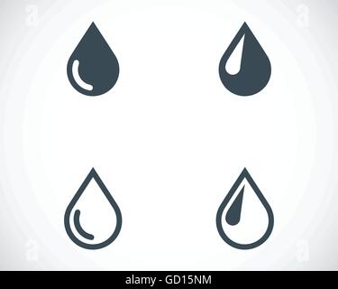 Vector drop nero set di icone Illustrazione Vettoriale