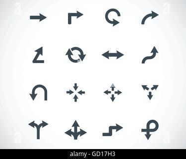Vettore icona nera le icone delle frecce Illustrazione Vettoriale