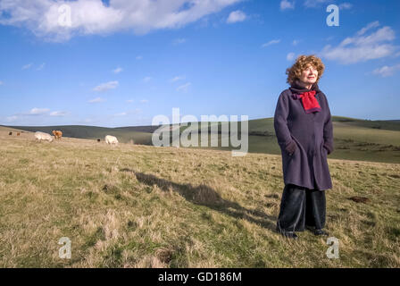 English folk-cantante Shirley Collins MBE a casa di Lewes. Foto Stock