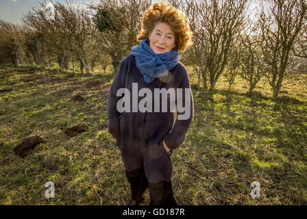 English folk-cantante Shirley Collins MBE a casa di Lewes. Foto Stock