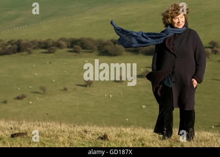 English folk-cantante Shirley Collins MBE a casa di Lewes. Foto Stock