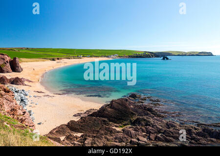 Thurlestone sulla sabbia e sulla roccia, Devon, Inghilterra, Regno Unito Foto Stock