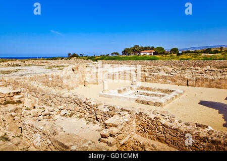 Basilica in rovina in Paphos, Cipro Foto Stock