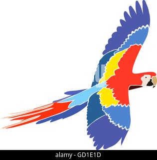 Pappagallo Ara in colori luminosi, vettore isolato Illustrazione Vettoriale