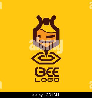 Bee logo progettato in modo semplice in modo che possa essere utilizzato per di più si propone come logo ,mark ,simbolo o icona. Illustrazione Vettoriale