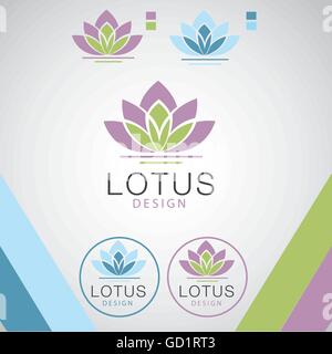 Lotus concetto logo progettato in modo semplice in modo che possa essere utilizzato per di più si propone come logo ,segna ,simboli o icone. Illustrazione Vettoriale