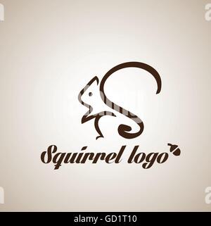 Lo scoiattolo logo progettato in modo semplice in modo che possa essere utilizzato per di più si propone come logo ,mark ,simbolo o icona. Illustrazione Vettoriale