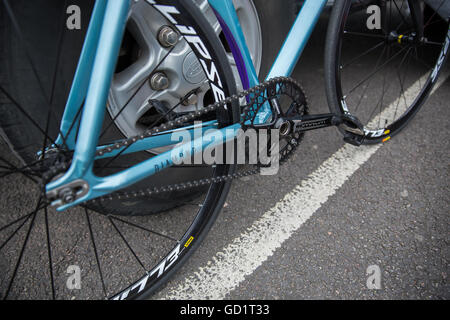 Red Hook Criterium London 2016 Ciclismo Crit ingranaggio fisso via BICICLETTA BICI velocità singola gara evento Greenwich Penisnula ciclisti Foto Stock