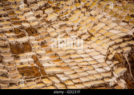 Salineras de Maras, Maras Saline, Valle Sacra, Perù, Sud America Foto Stock