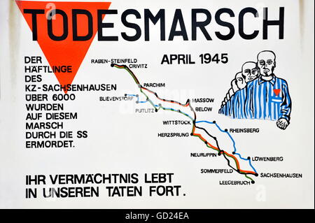 Nazismo / nazionalsocialismo, crimini, campi di concentramento, KZ Sachsenhausen, lapide della morte marzo, marzo 2010, diritti aggiuntivi-clearences-non disponibile Foto Stock