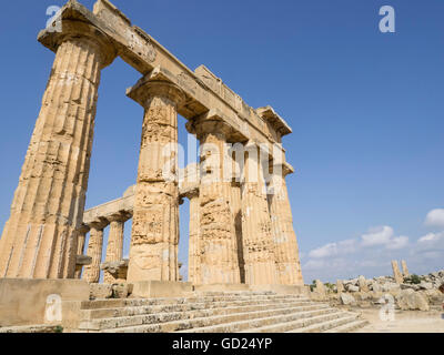 Tempio di Selinunte, Sicilia, Italia, Europa Foto Stock