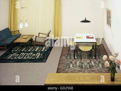 Arredamento, soggiorno, circa 1960, diritti-aggiuntivi-non-disponibili Foto Stock