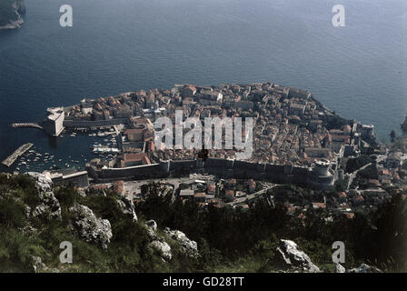 Geografia / viaggio, Croazia, Dubrovnik, vista dall'alto, giugno 1978, diritti aggiuntivi-clearences-non disponibile Foto Stock