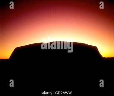 Australia Territorio del Nord Uluru-Kata Tjuta National Park spettacolare tramonto da Ayers Rock (Uluru) Adrian Baker Foto Stock