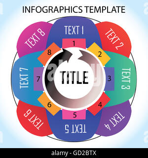 Modello Infographics con otto cose da ricordare nel ciclo Foto Stock