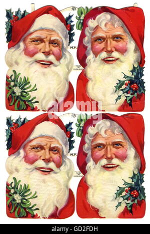 Natale, Santa clausole, Padre Natale, con mistletoe, Gran Bretagna, circa 1930, diritti aggiuntivi-clearences-non disponibile Foto Stock