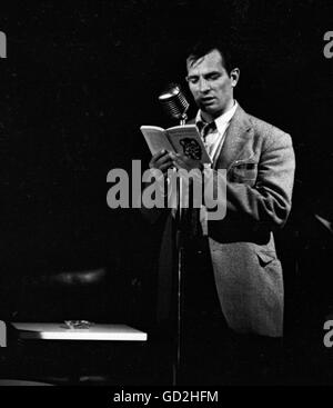 Jack Kerouac ad una lettura di poesie Foto Stock