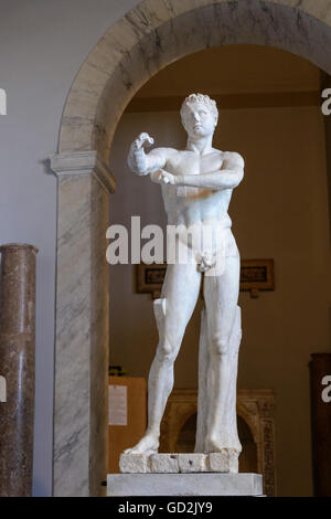 Vaticano' Apoxyomenos da Lisippo, c. 330 e.v. Museo del Vaticano, Roma, Italia. Foto Stock