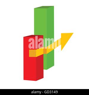 Una freccia gialla illustrazione vettore d'arte su sfondo bianco Illustrazione Vettoriale