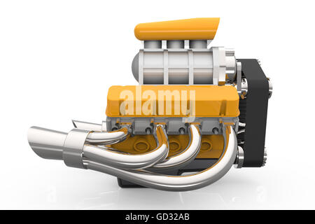 Hot Rod motore V8 3D render Foto Stock