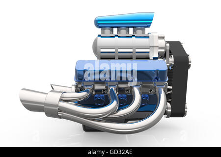 Hot Rod motore V8 3D render Foto Stock