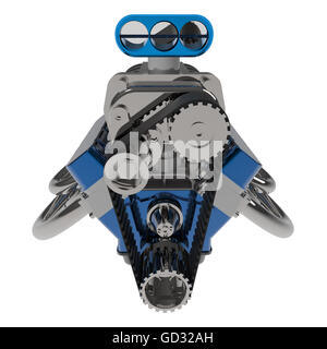 Hot Rod motore V8 3D render Foto Stock