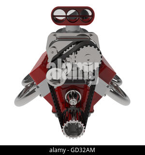 Hot Rod motore V8 3D render Foto Stock