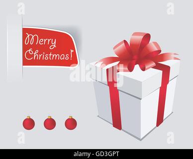 Confezione regalo con fiocco rosso isolato Illustrazione Vettoriale