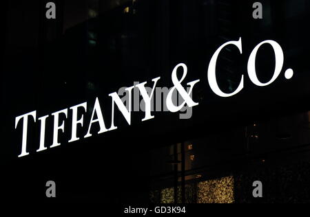 Tiffany e co marchio fashin logo azienda Foto Stock