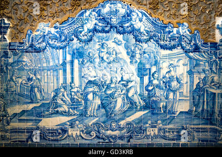 Nossa Senhora da Conceição Convento, Museo Regionale Dona Leonor, Azulejos, Beja. Alentejo, Portogallo Foto Stock