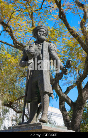 Vasco de Gama statua, Evora, Alentejo, Portogallo Foto Stock