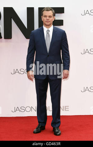Matt Damon alla premiere di 'Jason Bourne' a Leicester Square. Londra, 11.07.2016 | Foto Stock