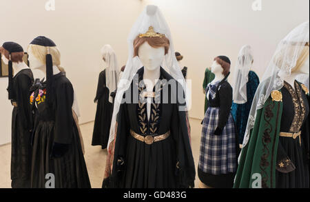 Islandese tradizionale costume, il museo tessile, Blonduos, Islanda Foto Stock