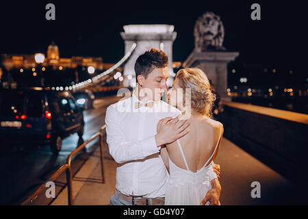 Giorno di nozze a Budapest Foto Stock