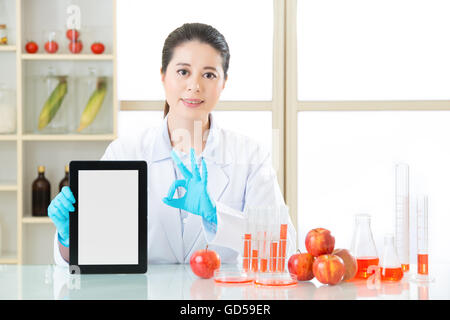 La modificazione genetica il cibo è ok per la salute umana mediante ricerca su internet Foto Stock