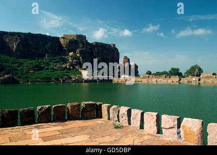 Vista del lago Agastya da fort Foto Stock