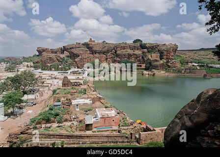 Birds Eye view di Badami Foto Stock