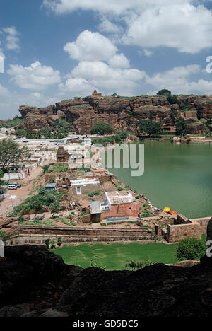 Birds Eye view di Badami Foto Stock