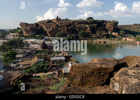 Birds Eye view di Badami Foto Stock