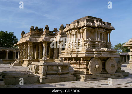 Carro di pietra e Bajana Mandap Foto Stock