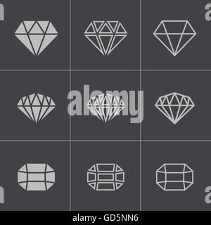 Vector black diamond set di icone Illustrazione Vettoriale