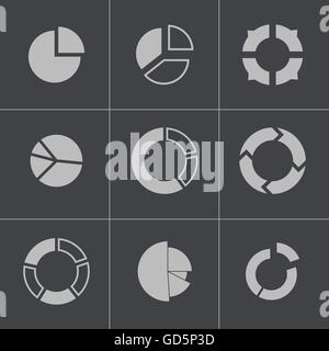 Nero di vettore di ricerca persone set di icone Illustrazione Vettoriale