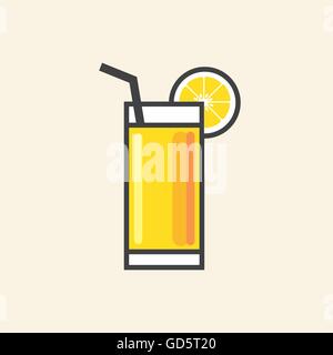 Punto di ristoro sano un bicchiere di giallo limone illustrazione vettoriale Illustrazione Vettoriale