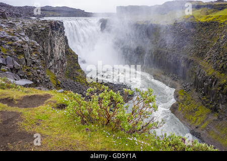 Cascata di Dettifoss, Vatnajokull National Park, Nord-est Islanda Foto Stock