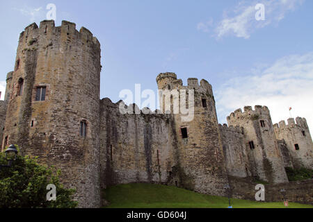 Castello di Conway Conway town Galles del Nord Foto Stock