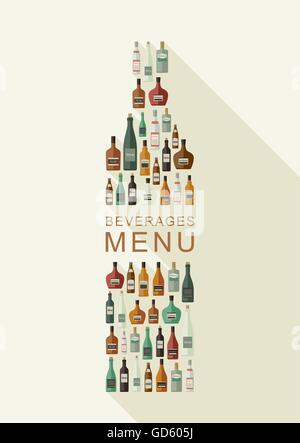 Bevande alcoliche menu Illustrazione Vettoriale