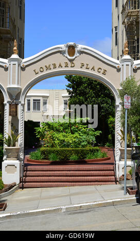 Stati Uniti, California, San Francisco, Lombard Street, luogo Lombardo Foto Stock